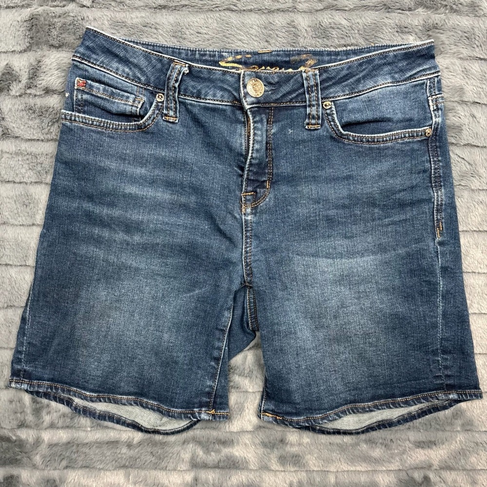 Seven7 Womens Weekend Short Medium Wash Denim Bermuda Jean Shorts Size 4